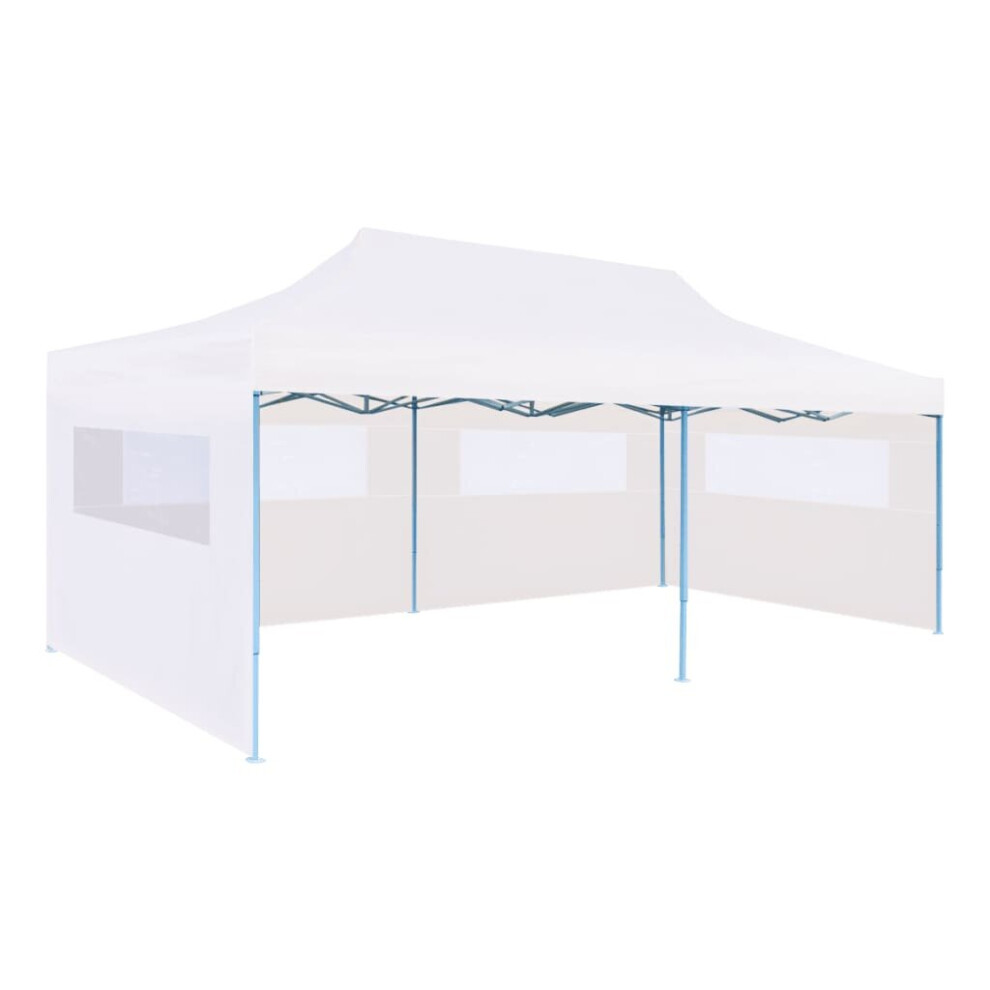 vidaXL Folding Pop-up Partytent with Sidewalls 3x6m Steel White Gazebo Canopy