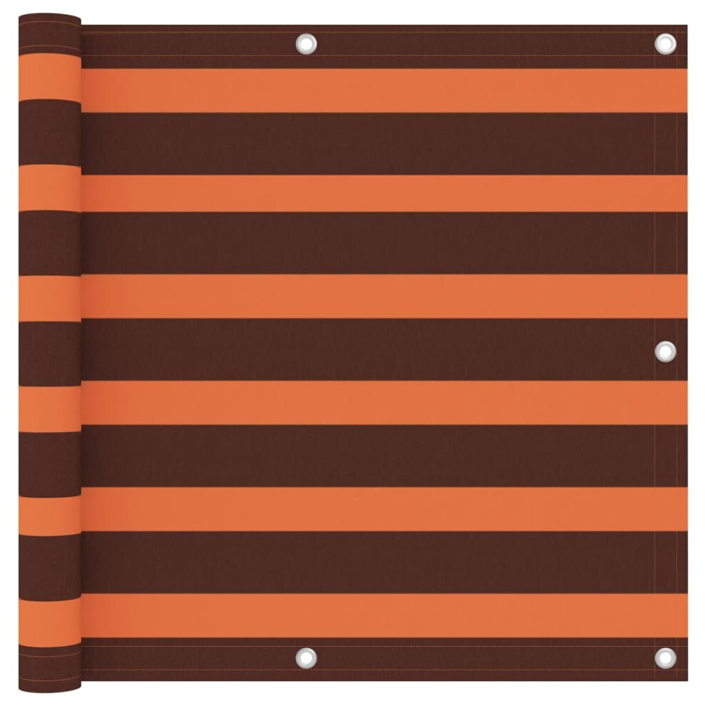 Vidaxl Balcony Screen Orange And Brown 90X600 Cm Oxford Fabric Outdoor Privacy