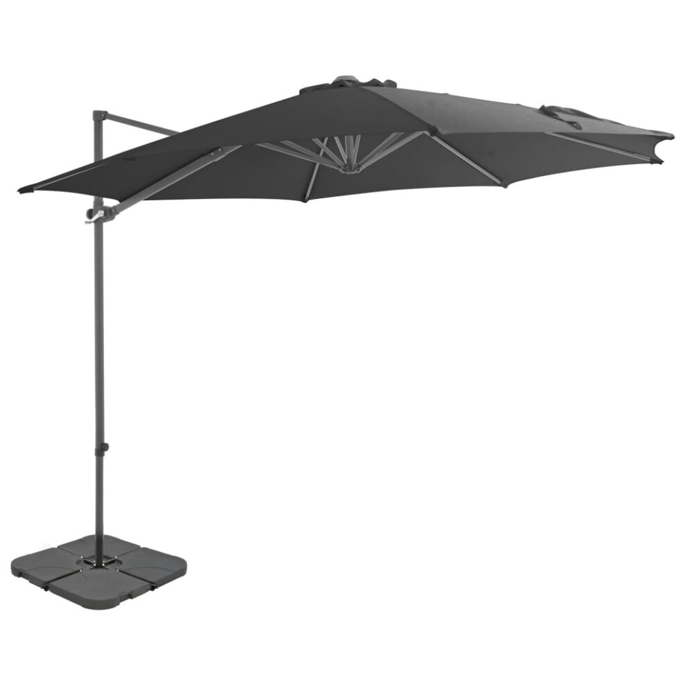 vidaXL Outdoor Umbrella with Portable Base Anthracite Garden Parasol Sunshade