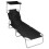 vidaXL foldbar liggestol med baldakin sort aluminium 1