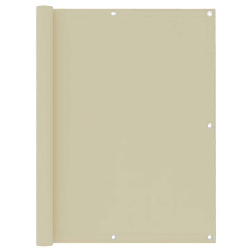 Vidaxl Balcony Screen Cream 120X600 Cm Oxford Fabric Fence Privacy Screening