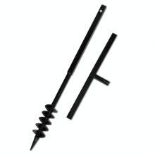 vidaXL Ground Drill with Handle Auger Bit 80mm 2 Spirals Steel Black Digger