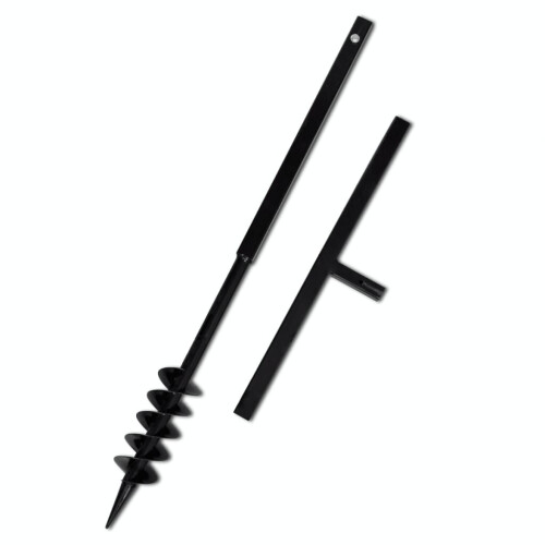 VidaXL vidaXL Ground Drill with Handle Auger Bit 80mm 2 Spirals Steel Black Digger