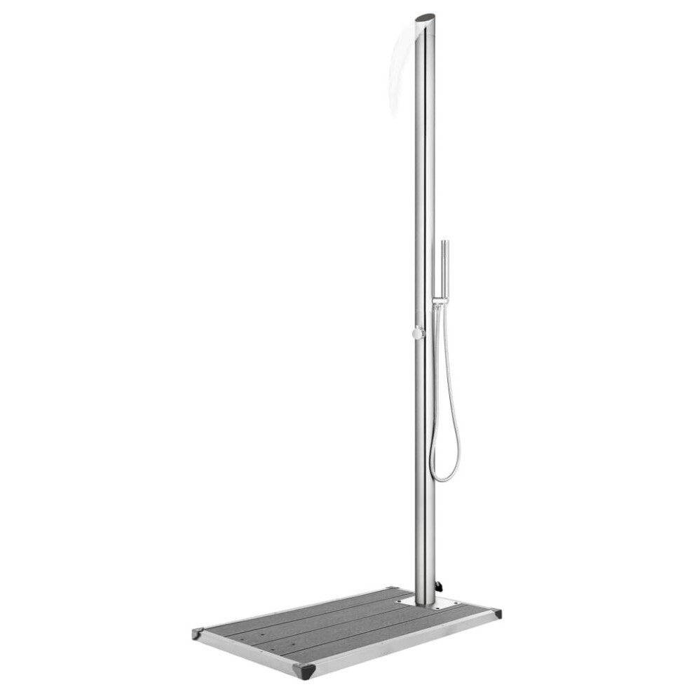 vidaXL Garden Shower with Grey Base 225 cm Stainless Stee lBath Accessory