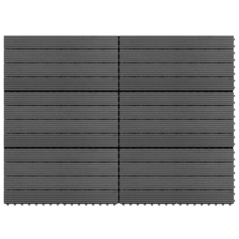 vidaXL 6x WPC Tiles Grey Decking Pool Interlocking Floor Bathrooms Pool Spa