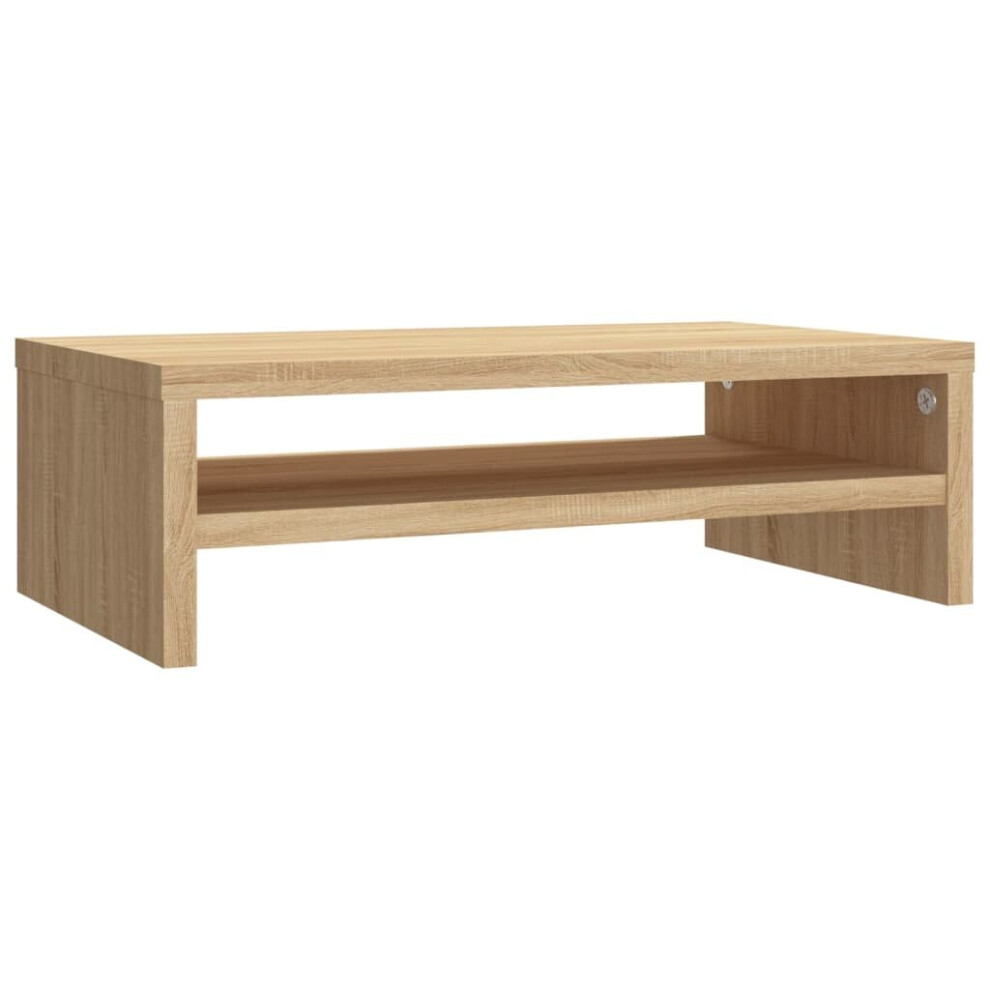 vidaXL Monitor Stand with a Storage Shelf Sonoma Oak Engineered Wood TV Stand