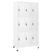 vidaXL Storage Filing Locker Cabinet with 9 Compartments Steel Grey Furniture