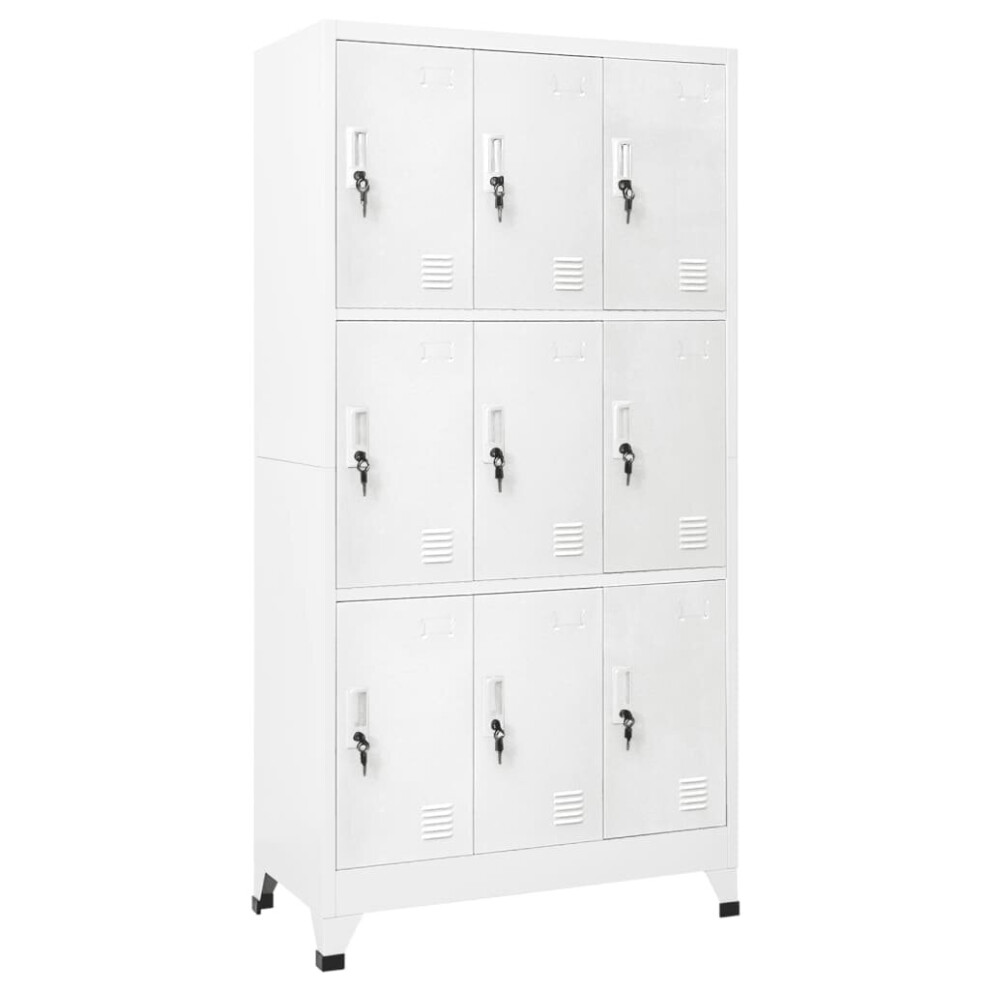 Vidaxl Storage Filing Locker Cabinet With 9 Compartments Steel Grey Furniture