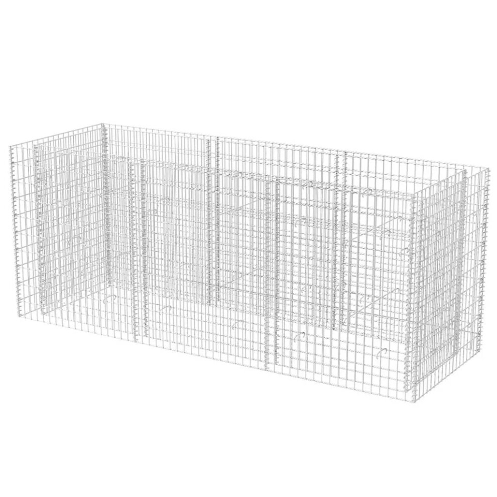 vidaXL Gabion Raised Bed Steel 270x90x100cm Outdoor Garden Basket Wire Fence