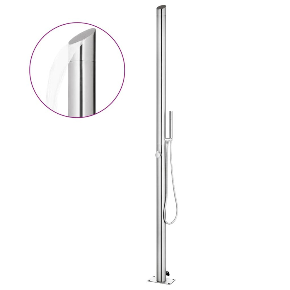 vidaXL Garden Shower Stainless Steel Outdoor Bath Tower Faucet Stands Outside