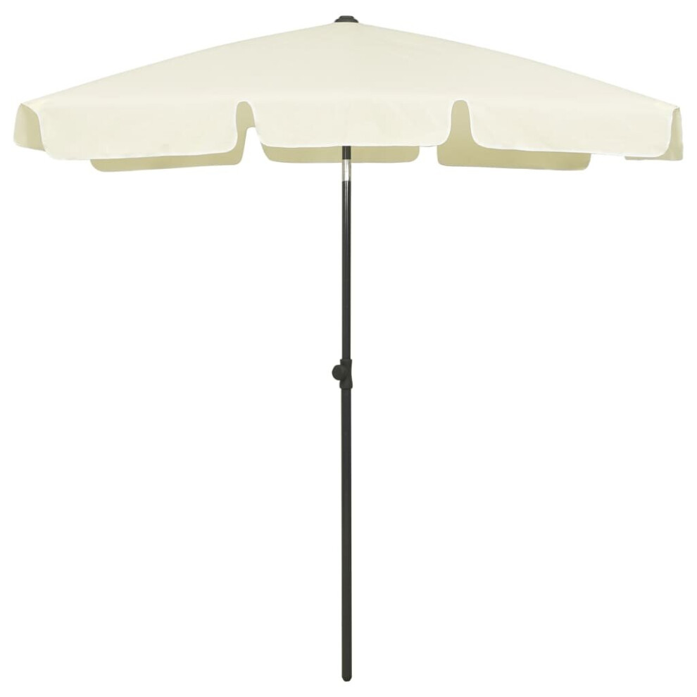 vidaXL Beach Parasol Outdoor Umbrella Sun Shelter Canopy Sunshade Sand Yellow