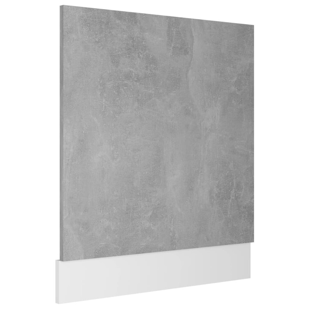 vidaXL Front Dishwasher Panel Concrete Grey Engineered Wood Protector Panel