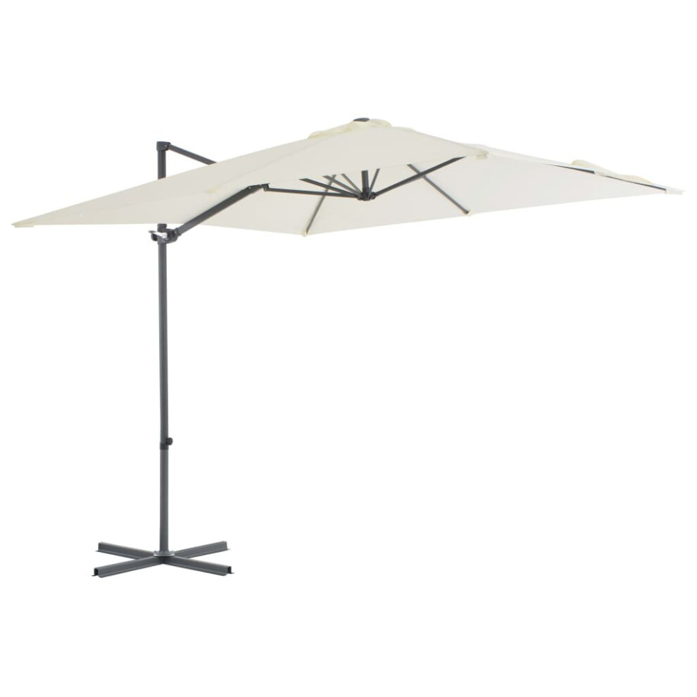 vidaXL Cantilever Umbrella with Steel Pole 250x250cm Sand Outdoor Parasol