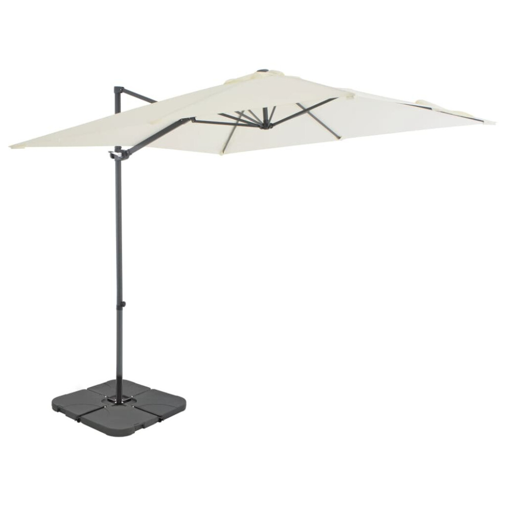 vidaXL Garden Parasol with Portable Base Sunshade Outdoor Umbrella Canopy Sand