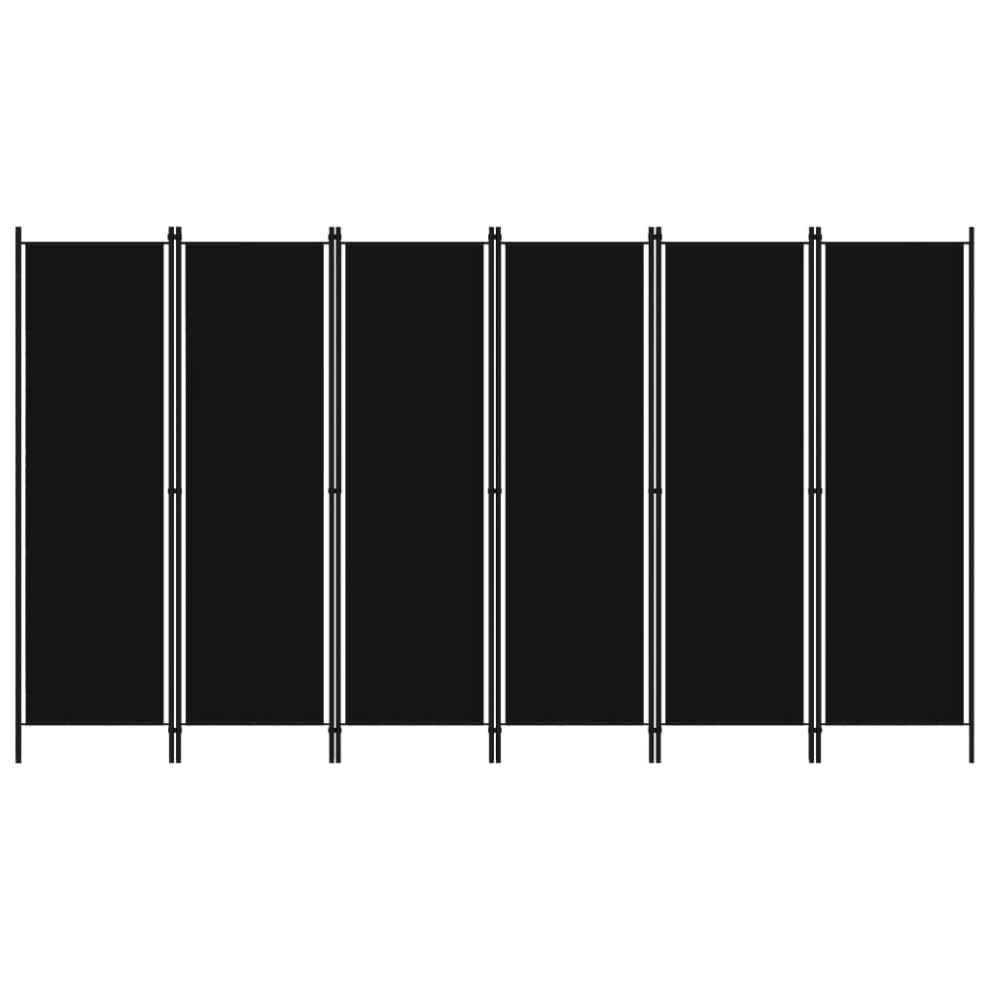 vidaXL 6-Panel Room Divider Black 300x180 Cm Wall Partition Screen Separator