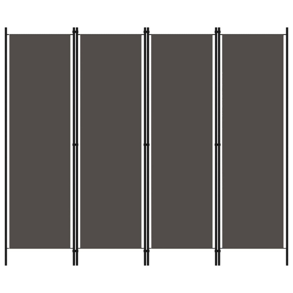 Vidaxl 4-Panel Room Divider 200X180 Cm Partition Screen Separator Anthracite