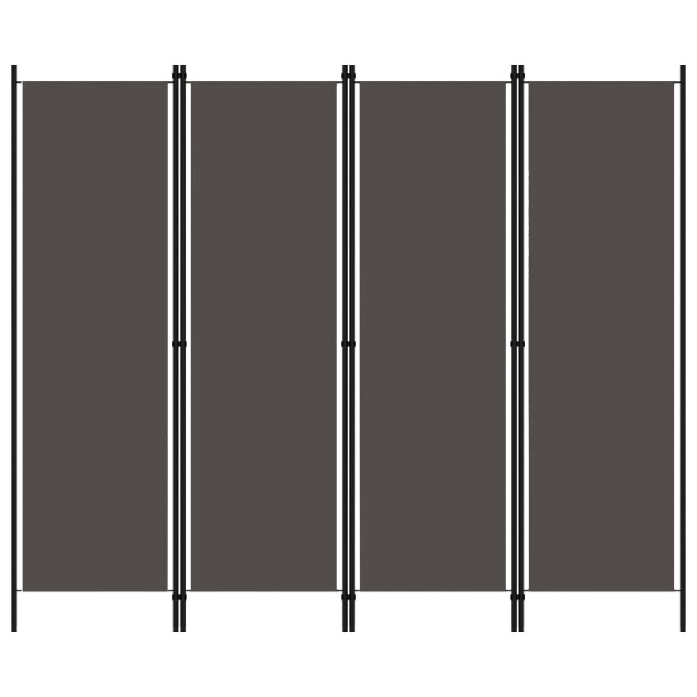 vidaXL 4-Panel Room Divider Anthracite 200x180 cm Partition Screen Separator