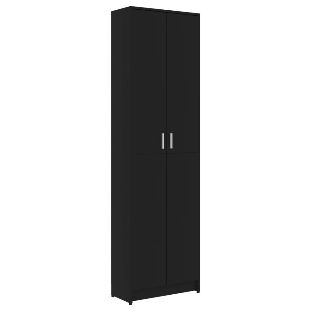 vidaXL Hallway Wardrobe Black Engineered Wood Clothes High Cabinet Closet