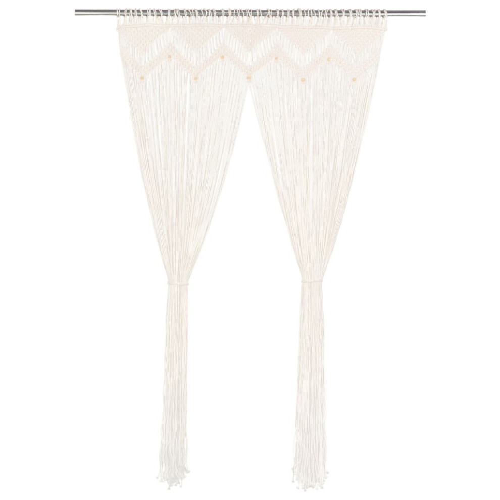 vidaXL Macrame Curtain 140x240cm Cotton Window Drape Translucent Blind Shade