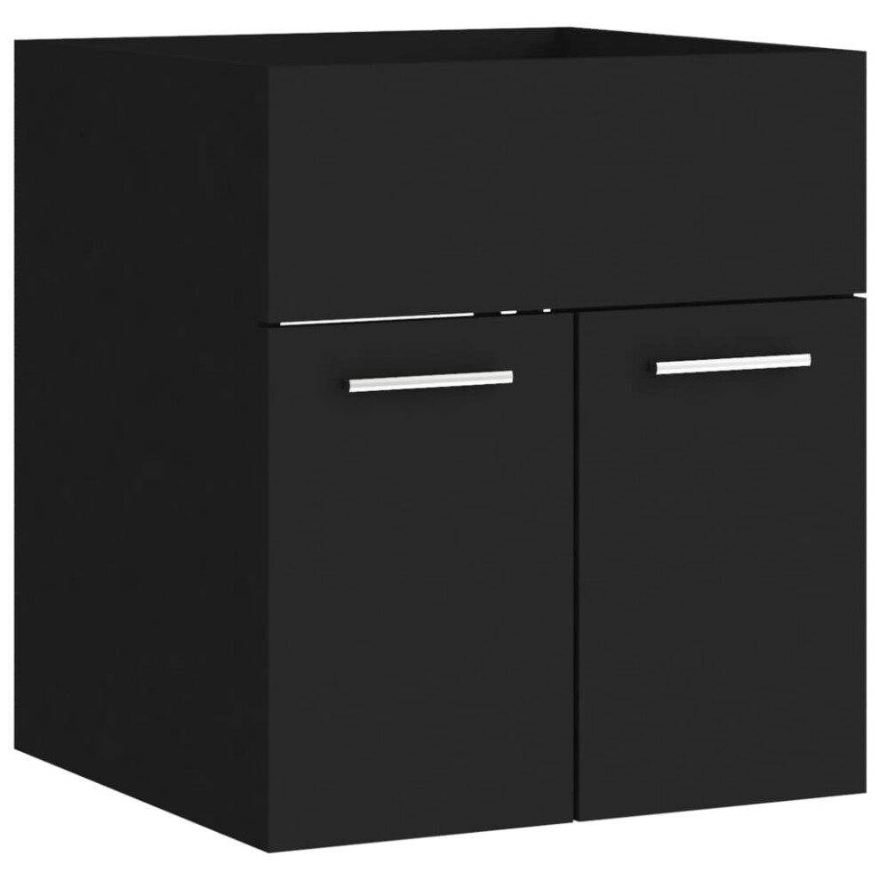 vidaXL Sink Cabinet Black Engineered Wood Home Bathroom Storage Cupboard Rack