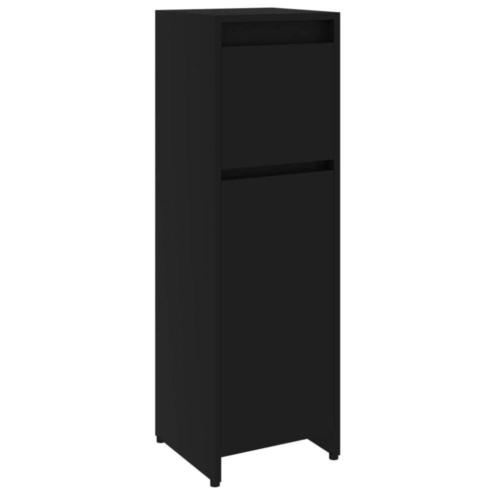 vidaXL Bathroom Cabinet Black Engineered Wood Home Cupboard Under Basin Unit