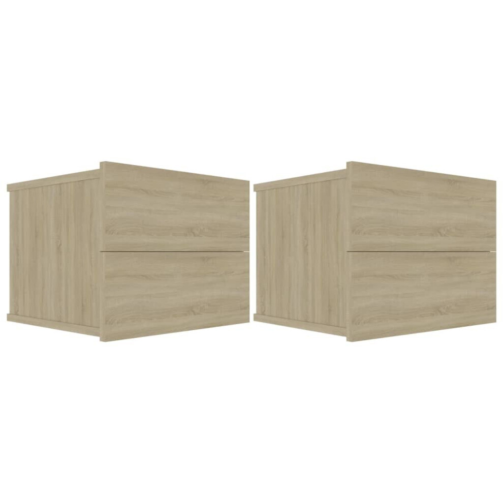 Vidaxl 2X Bedside Cabinets Sonoma Oak Engineered Wood Nightstand Couch Table