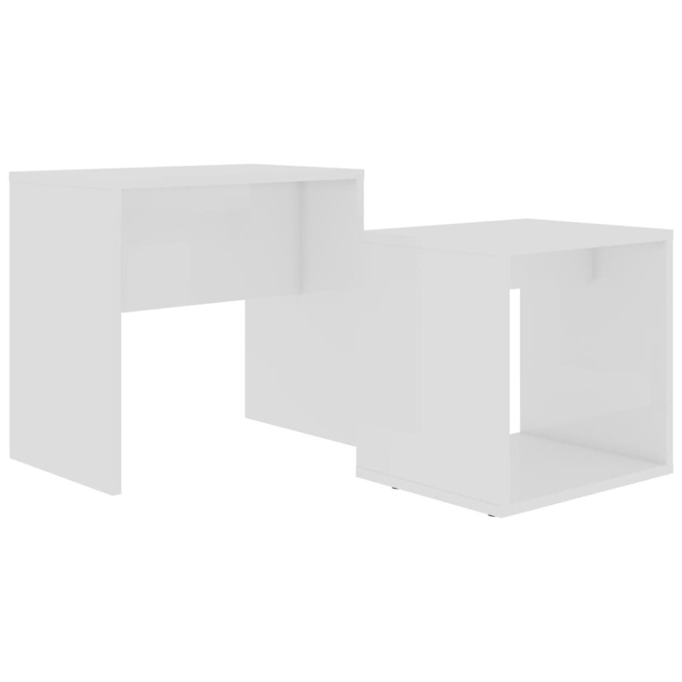 Vidaxl Coffee Table Set White Engineered Wood Indoor Furniture Accent Table