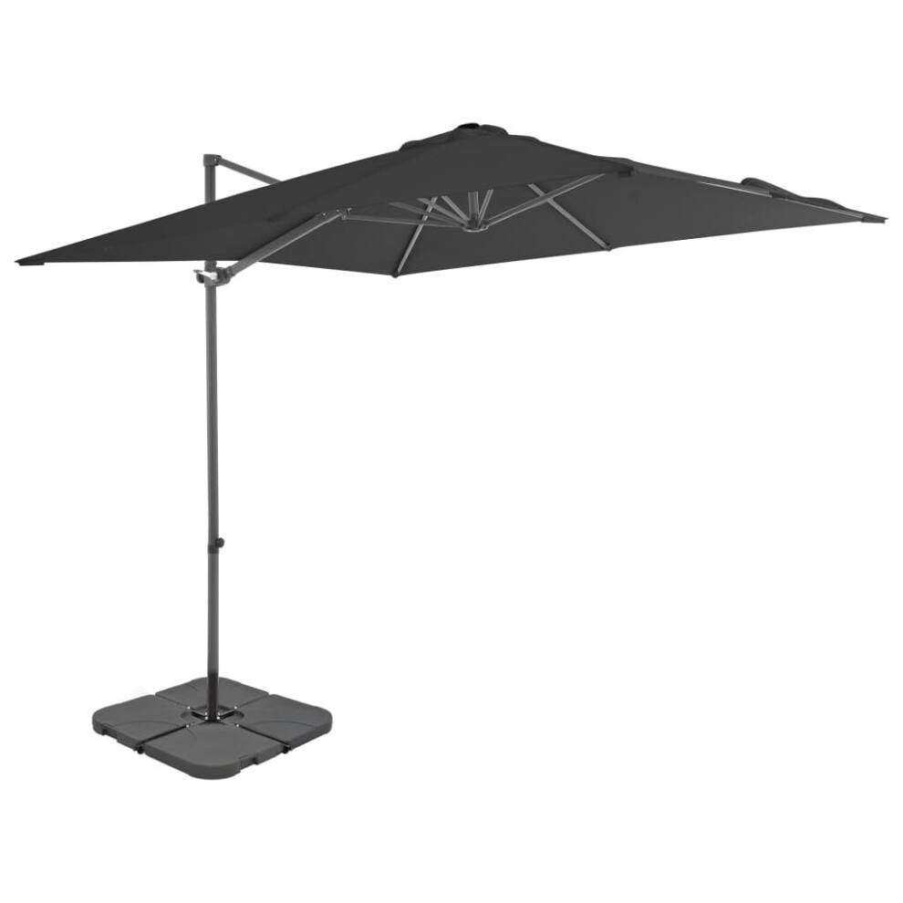 vidaXL Garden Parasol with Portable Base Sunshade Outdoor Umbrella Anthracite