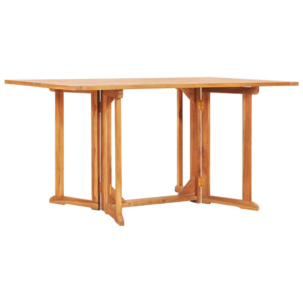 vidaXL Solid Teak Wood Folding Butterfly Garden Table 150x90cm Outdoor Table