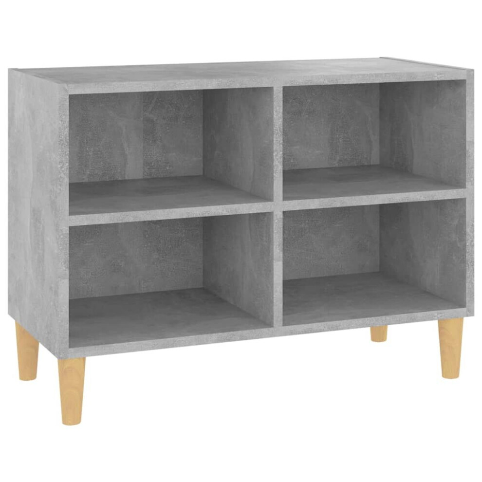 vidaXL TV Cabinet with Solid Wood Legs Concrete Grey TV Stand Hifi Cabinet