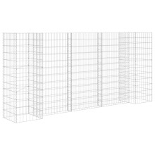vidaXL H-Shaped Gabion Planter Steel Wire 260x40x120cm Gabion Basket Wall Pot
