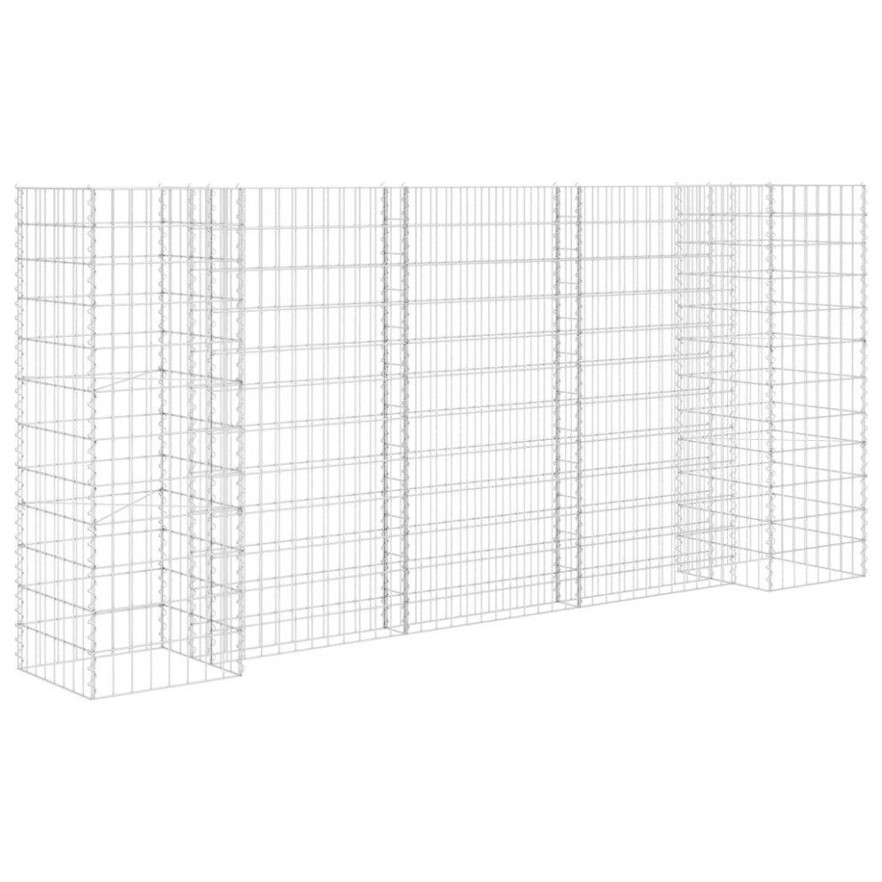 Vidaxl H-Shaped Gabion Planter Steel Wire 260X40x120cm Gabion Basket Wall Pot