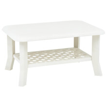 vidaXL Coffee Table White 90cm Plastic Couch Side End Outdoor Garden Stand