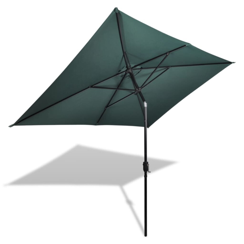 vidaXL Parasol Green Rectangular Outdoor Garden Umbrella Portable Sun Shelter