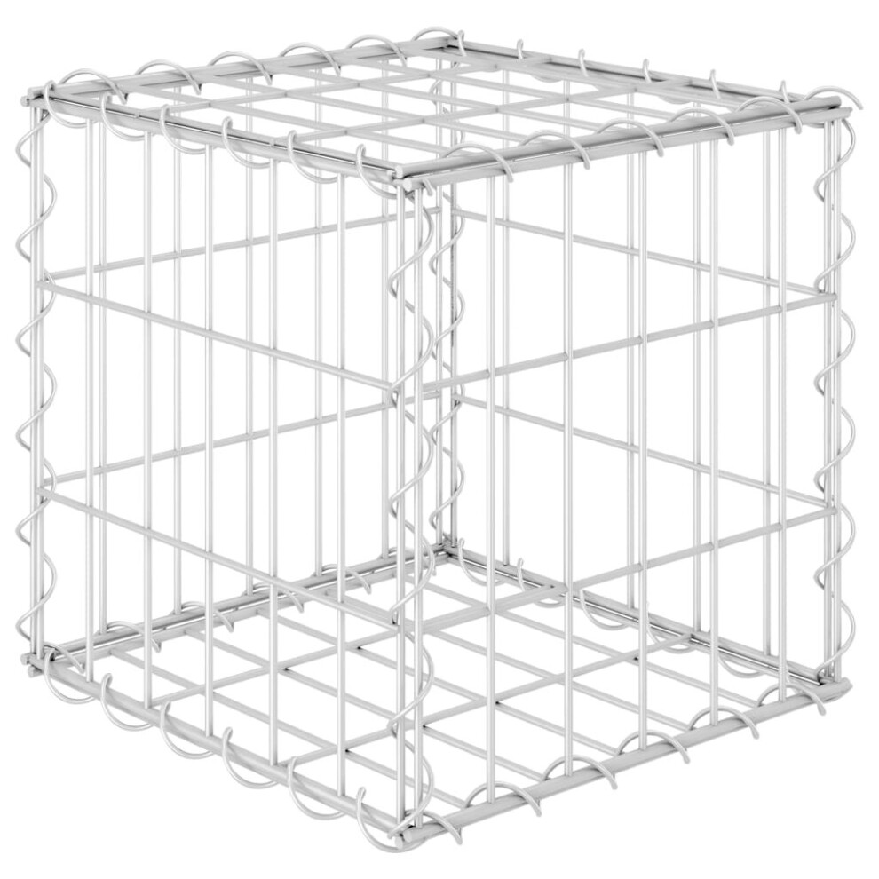 vidaXL Cube Gabion Raised Bed Steel Wire 30cm Outdoor Pot Garden Raised Bed