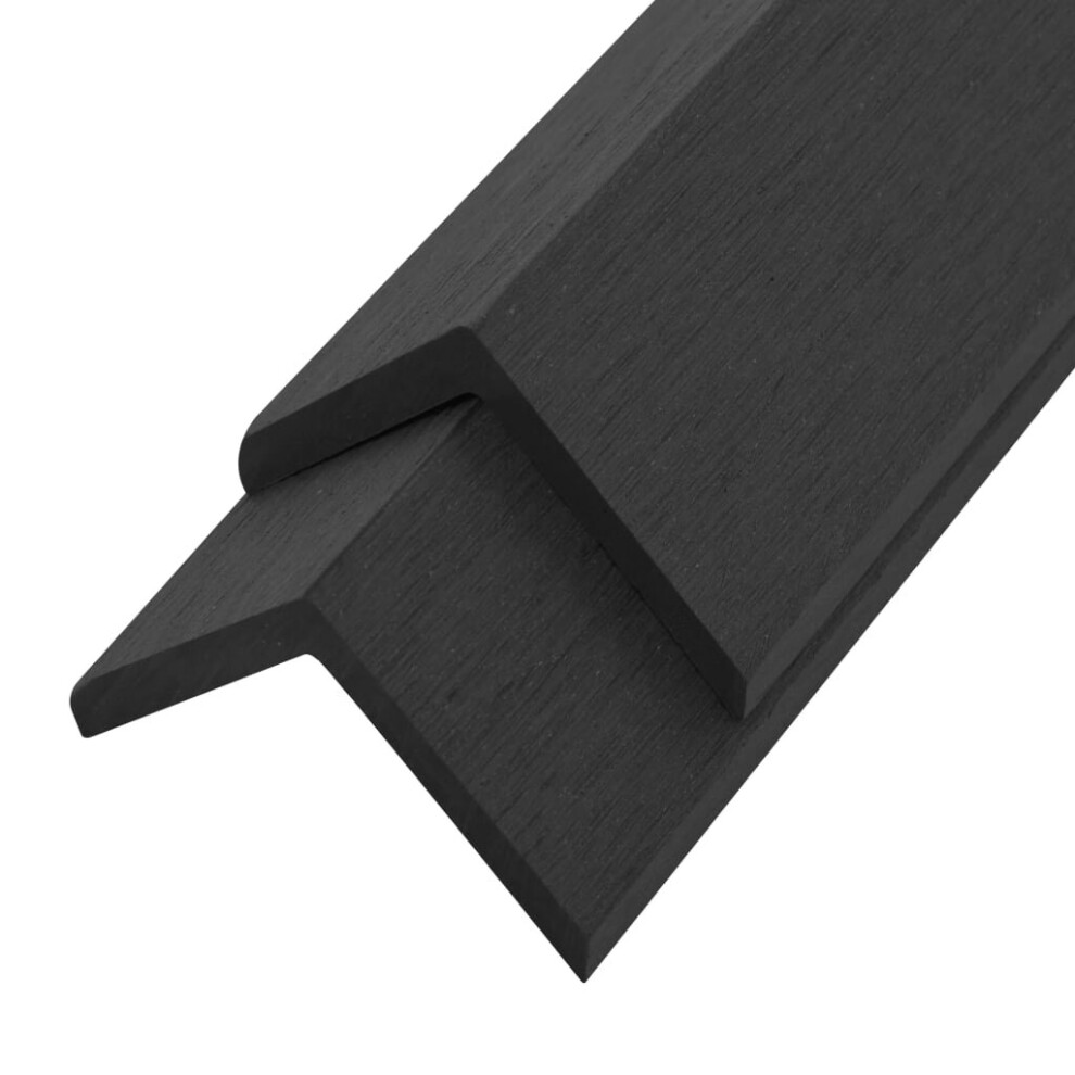 Vidaxl 5X Decking Angle Trims Wpc 170Cm Black Tiles Joist Board Corner Edge