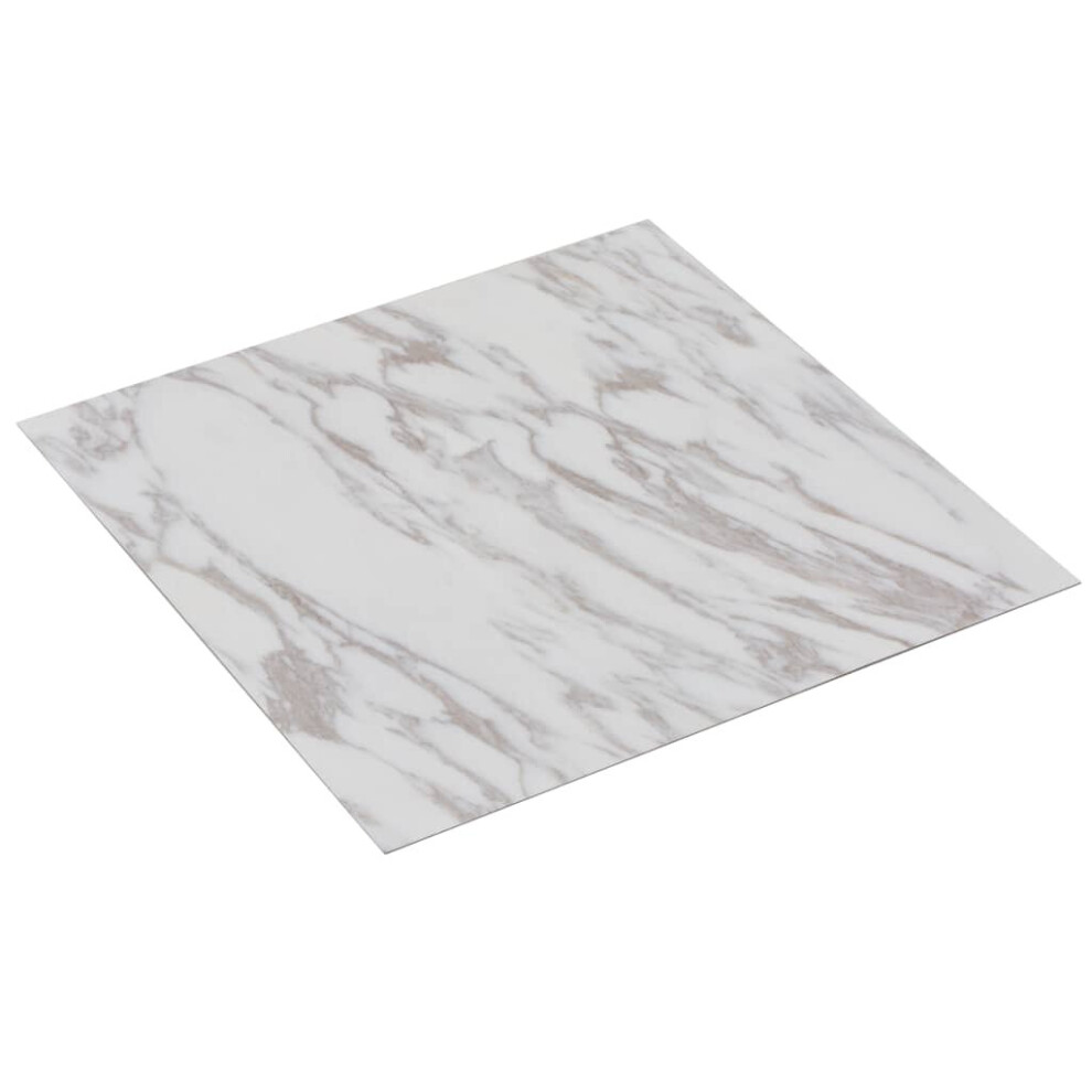 vidaXL Self-adhesive PVC Flooring Planks 5.11m² White Marble Tile Laminate