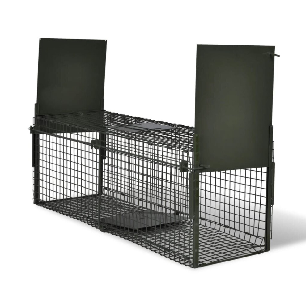 vidaXL Life Trap with 2 Doors Animal Cage Catcher Pest Control Indoor Outdoor