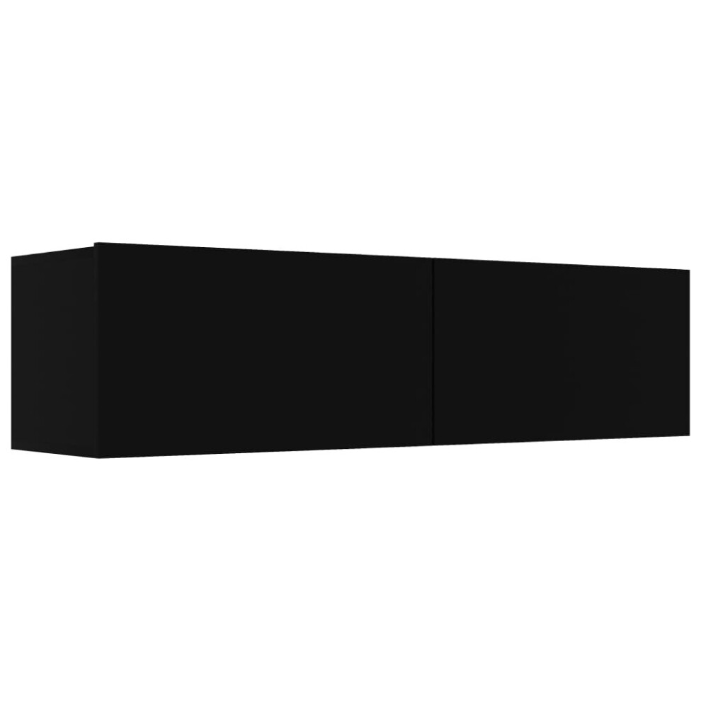 vidaXL TV Cabinet Black Engineered Wood TV Unit Hifi Stand Stereo Cabinet