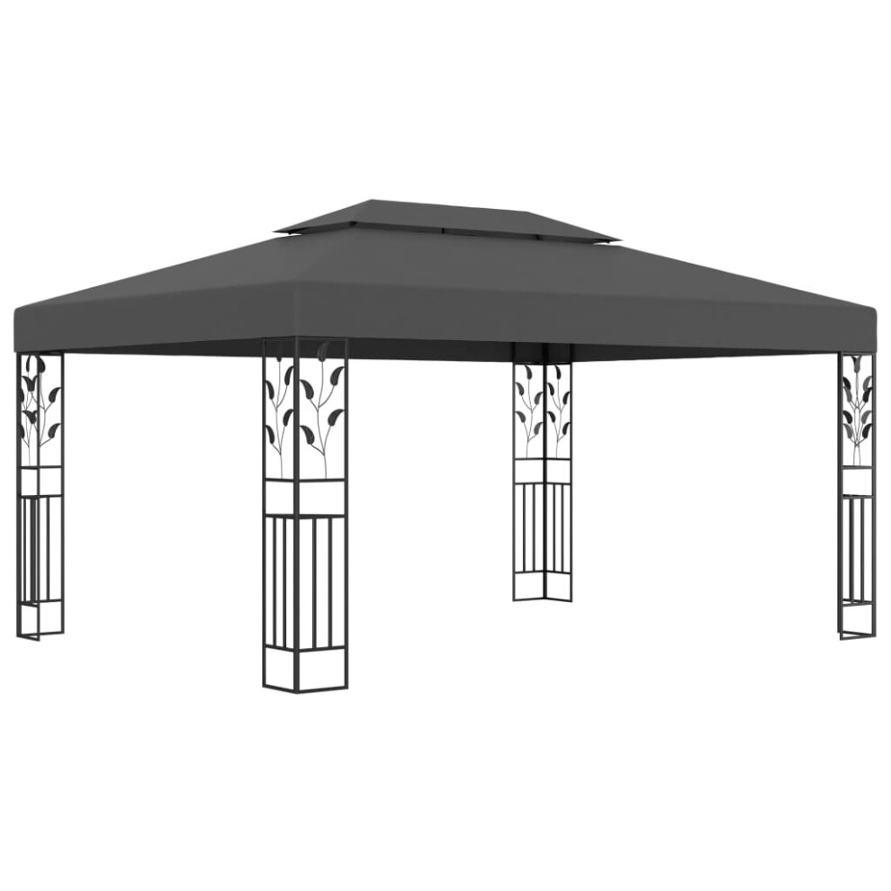 Vidaxl Gazebo With Double Roof Outdoor Canopy Shelter Party Tent Anthracite