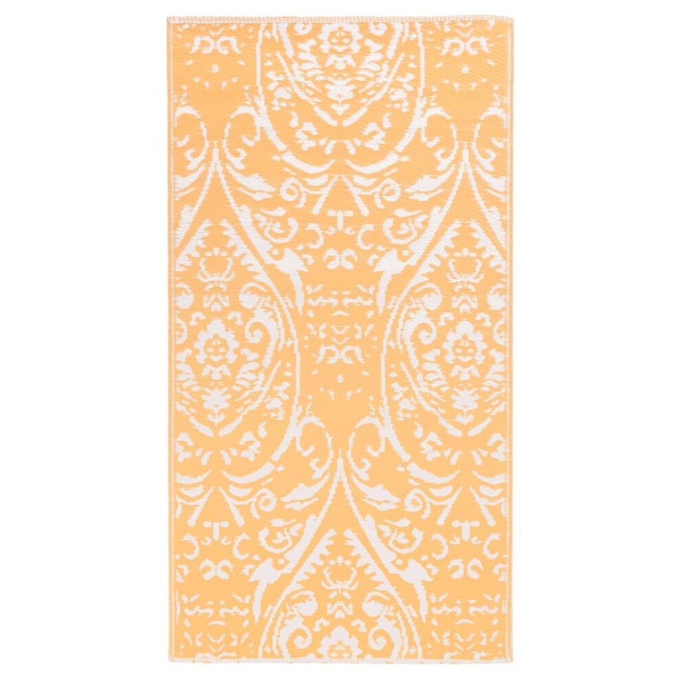 vidaXL Outdoor Carpet Orange and White 120x180 cm PP Patio Outsoor Blanket Rug