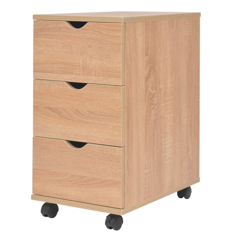 VIDAXL Drawer Unit 33x45x60 cm Oak Brown - 3 Drawers - Engineered Wood - Image 2