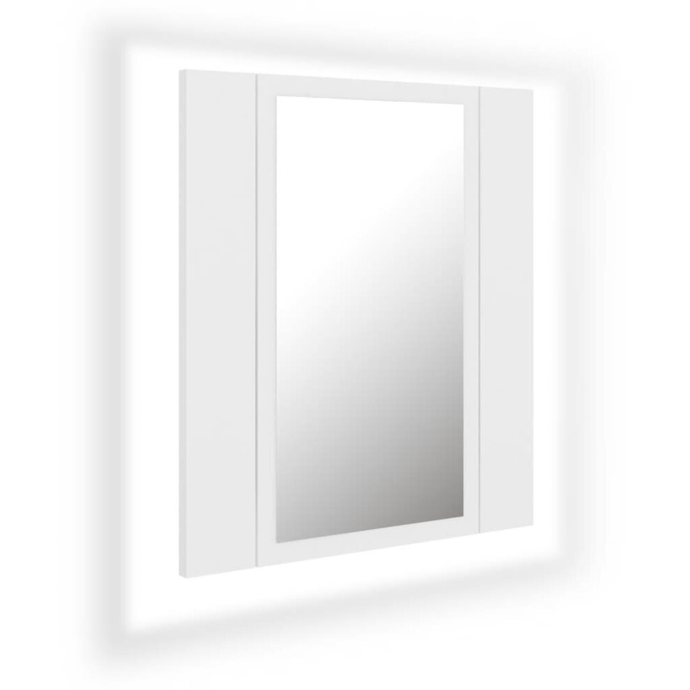 vidaXL LED Bathroom Mirror Cabinet White 40x12x45 Cm Acrylic Washroom Mirror