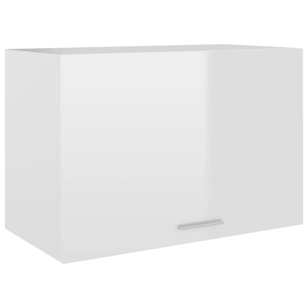 vidaXL Home Cabinet High Gloss White Engineered Wood Home Storage Organiser