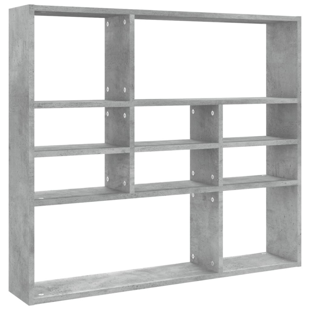 vidaXL Wall Shelf Concrete Grey Engineered Wood Living Room Floating Rack