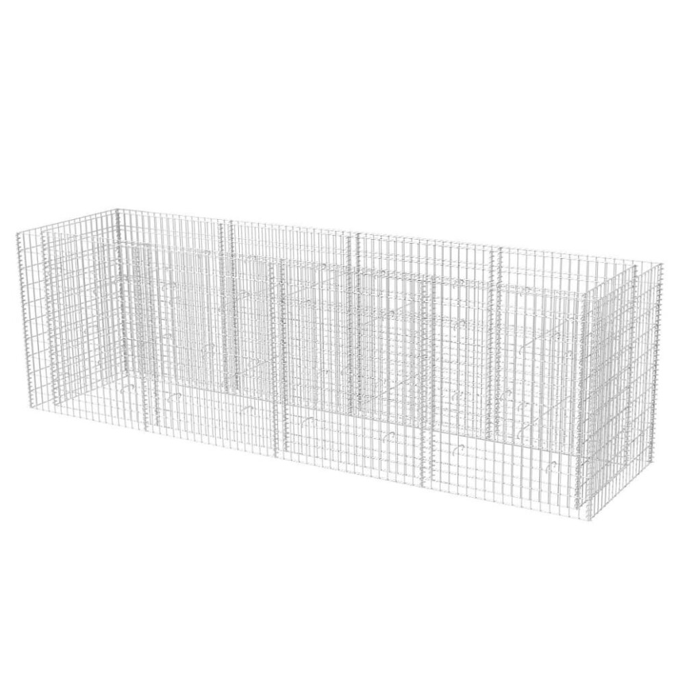 vidaXL Gabion Raised Bed Steel 360x90x100cm Outdoor Garden Planter Wall Basket