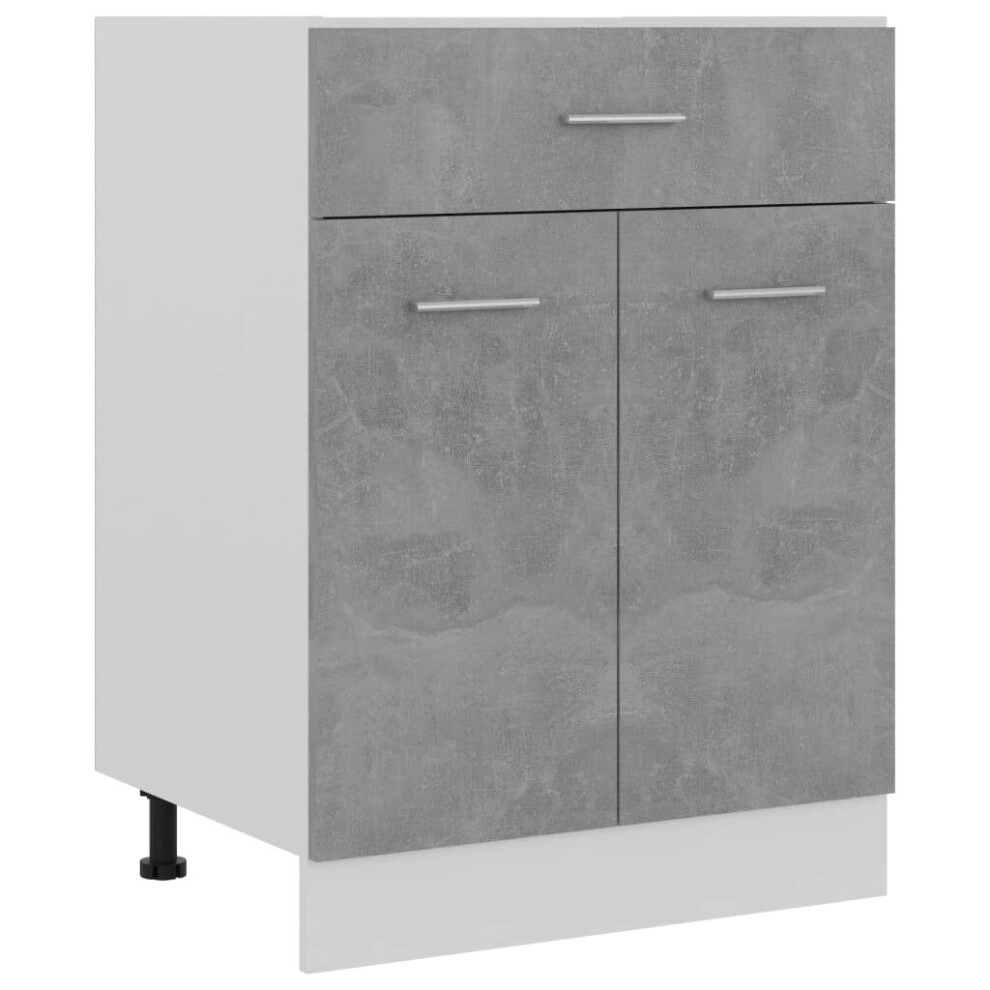 Vidaxl Kitchen Cabinet Concrete Grey Engineered Wood Kitchen Storage Organiser