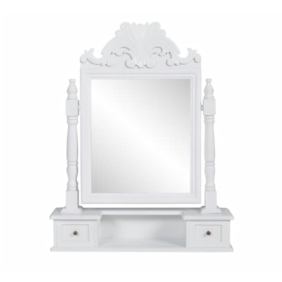 vidaXL Vanity Makeup Table with Rectangular Swing Mirror MDF Dressing Desk