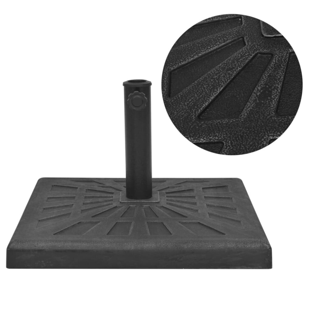 vidaXL Parasol Base Resin Square Black 12kg Outdoor Umbrella Holder Stand