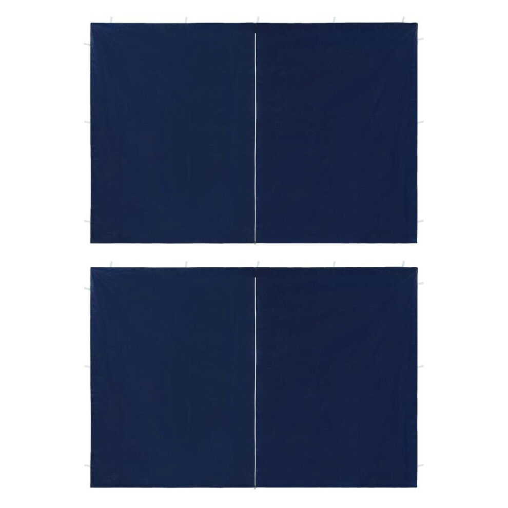 Vidaxl 2X Party Tent Sidewall With Zipper Pe Blue Garden Marquee Enclosure
